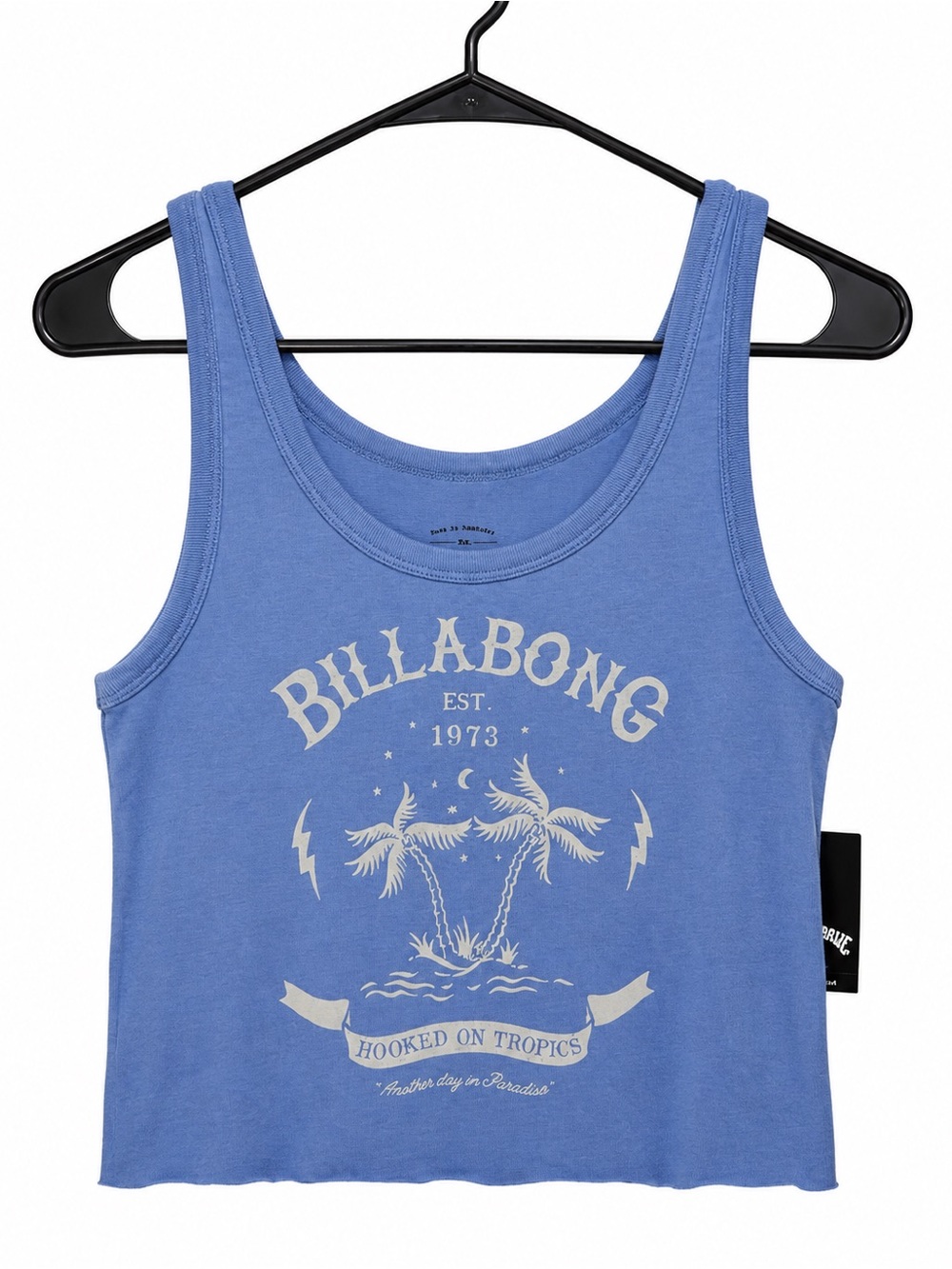 NWT Billabong Good Vibes Blue Crop Tank Medium